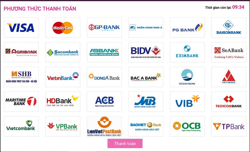 Công nghệ thanh toán trực tuyến hỗ trợ nhiều ngân hàng 