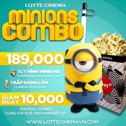 Khuyến mãi Combo Minions Với Ly Hình Nhân Vật "Kute" tại Lotte Cinema