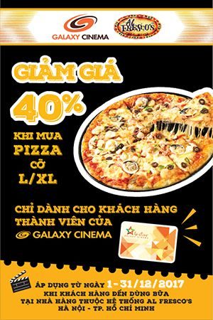Có Thẻ Galaxy Cinema - Ăn Thả Ga Pizza Al Fresco’S
